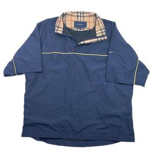 Mens BURBERRY GOLF Windstopper Jacket Short Sleeve Navy Blue Size M Light Weight
